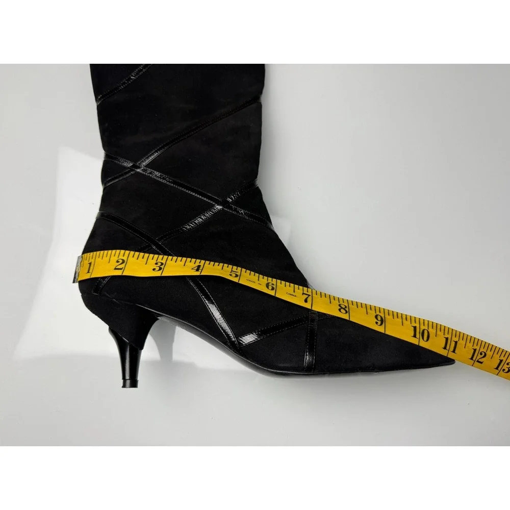 Georgina Goodman Suede Kitten Heel Boots Women 40 US‎ 9? NWOB Art to wear RARE